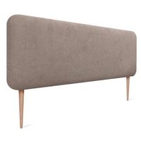 dhome cabecero tapizado liso redondeado tela con patas para pared acusticos cabeceros absorbentes cabezal cama dormitorio tierra 140cm