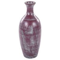 jarron de terracota marron azul claro 57 cm desgastado flores artificiales kardia