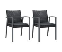vidaxl sillas jardin cojines 2 uds ratan sintetico negro 565x57x83 cm