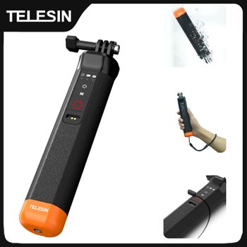 TELESIN-Palo de Selfie impermeable con correa de mano, barra de flotabilidad, Control remoto inalámbrico para Gopro Hero 9, 10, 11, 12