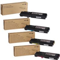 original multipack xerox workcentre 6605n printer toner cartridges 4 pack -106r02248