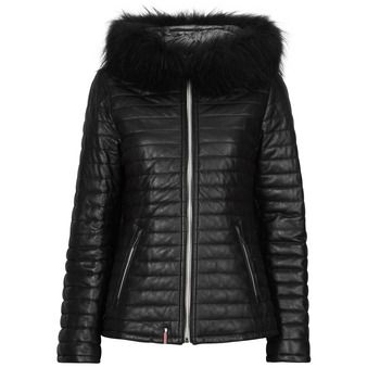 Oakwood Abrigo de plumas MANDY (raccoon fur) para mujer