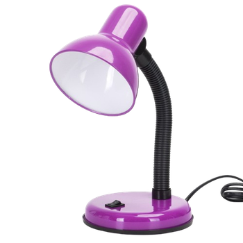 Aigostar Lámpara de Escritorio Retro， Flexo Escritorio sin Bombilla， Lámpara de mesa Compatible con Led Bombillas Modelo E27， Máx 240V， Lampara Lectura para Leer， Trabajar， Estudiar，Morado