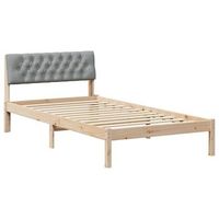 estructura de cama marron y gris claro 100 x 200 cm vidaxl