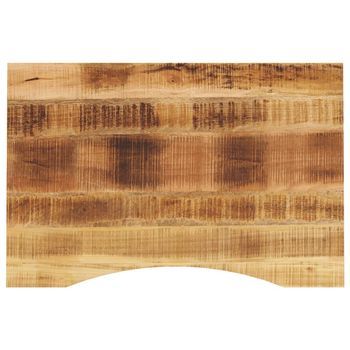 Tablero Escritorio Con Curva Madera Mango Rugosa 100x60x2,5 Cm Vidaxl