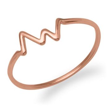 Anillo dentado plata 925 chapado en oro rosa