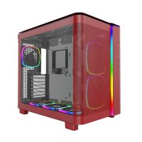 montech king 95 pro cristal templado usb 32 rojo