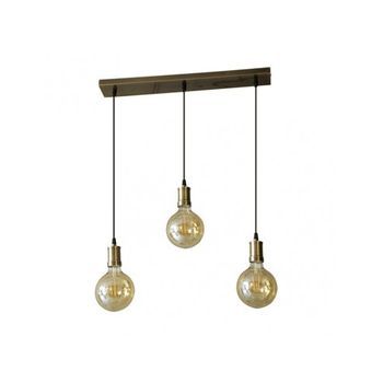 Lampara Celso 3xe27 Cuero/ambar Bombillas Incluidas 24w 2700k 2250lm Regx64x13 Cm