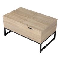 mesa de centro de madera con tapas elevadoras lotta