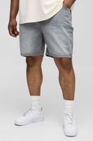 pantalon corto plus vaquero holgado sin tratar gris