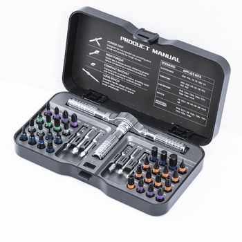 VMAN-Juego de destornilladores de trinquete multifunción 40 en 1, Mini Kit de herramientas de reparación con puntas magnéticas múltiples, herramienta doméstica para PC y Iphone, Etc.