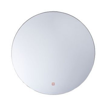 Espejo De Pared Plateado Con Luz Led Redondo 60 Cm Sistema Anti Vaho Callac