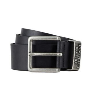 A|X Armani Exchange para hombre. 951186CC52800020 Cinturón de piel negro (32), Casual, Clásico