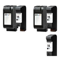 compatible multipack hp psc 500 printer ink cartridges 5 pack -c6615de