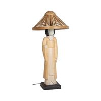 lampara figura japonesa madera cpant rattan