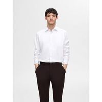 selected camisa manga larga 16092939 slim-performance-bright white para hombre