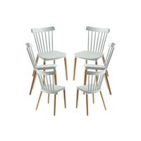 pack 6 sillas leka de polipropileno 824454 cm - celadon
