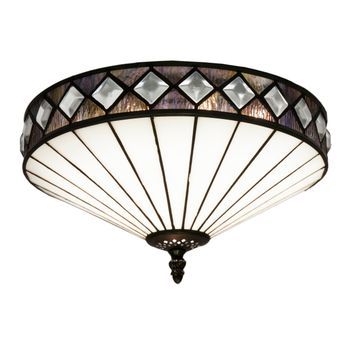 Plafón De Techo Diámetro 30cm Tiffany Serie Ilumina