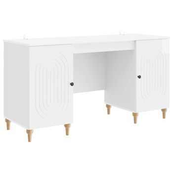 Escritorio Brillante 142,5 X 50 X 75 Cm Madera De Ingeniería Vidaxl