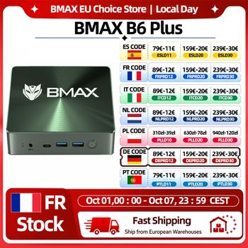 Mini PC Bmax B6 Plus Intel I3-1000Ng4 Windows 11, 12 GB de RAM, 512 GB de SSD, Wifi 5, 3 puertos USB, 2 puertos HDMI, Bluetooth, Tipo-C.