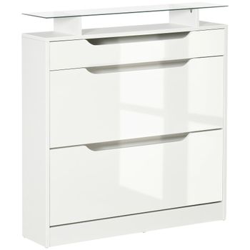 Mueble zapatero 89x23x96 cm blanco