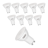aigostar bombilla led 6w gu10 luz blanca fria 6500k 480lm esmerilada no regulable - caja de 10 unidades