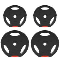 sportnow juego de discos pesas de 4 piezas 2x10 kg 2x5 kg con orificios de 25 cm para entrenamiento fitness en hogar negro