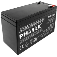 bateria phasak sellada plomo-acido estandar 12v 9 ah para sistemas de respaldo y seguridad