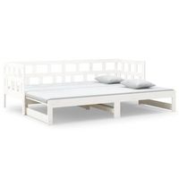 cama para adulto  cama individual  sofa cama extraible madera maciza de pino blanco 2x90x200 cm