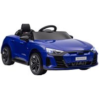 homcom coche vehiculo electrico para ninos 12 v - control remoto parental - efectos sonoros luces - audi rs e-tron gt azul