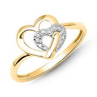 anillo corazon 14 quilates oro amarillo 4 diamantes 00208 ct
