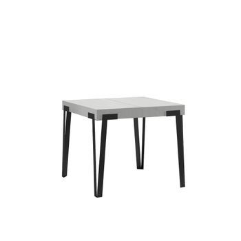 Mesa Extensible 90x90/246 Cm Rio Fresno Blanco Estructura Antracita