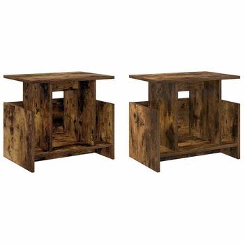 Soporte De Tv 2 Uds | Mueble De Salón | Gabinete De Tv Roble Ahumado 50 X 35 X 45 Cm