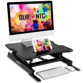 Escritorio Standing Desk Monitor - Altura Ajustable 15-42 Cm - Medidas 55x53 Cm - Duronic Dm05d18 Bk