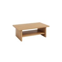 mesa de centro rectangular de pino barnizado en color roble 100 cm