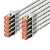 digitus 10x cable de red cat6 sftp s-stp 025 m gris