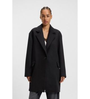 BOSS para mujer. 50548660 Abrigo Calesara2 negro (38), Casual, Sintético