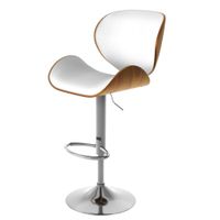 silla de bar ajustable 6384 cm en piel artificial blanca