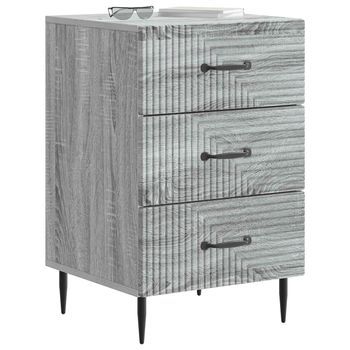Mesita De Noche | Armario De Noche | Mesa De Noche Con Cajón Gris Sonoma 43 X 41 X 66,5 Cm