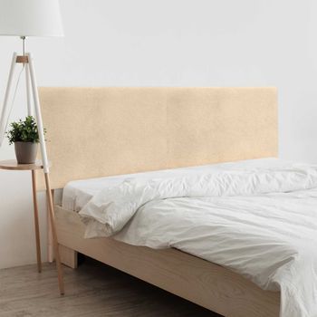 Dhome Cabecero Beige 220cm Dual Acabado Toalla Soft Tapizado Liso Con Patas 4cm Grosor 125 Alto Tejido Suave Para Pared Acústicos Cabeceros Absorbentes (220cm, 4cm - 125 Al. - Beige)