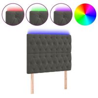 cabecero con luces led terciopelo gris oscuro 90x7x118128 cm