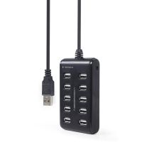hub gembird 10 puertos usb 20 modelo uhb-u2p10p-01 con boton de encendido