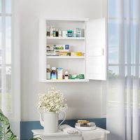 botiquin de pared de 3 niveles de acero kleankin 40x15x535 cm blanco