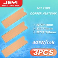 jeyi-disipador de calor de cobre m2 ssd almohadilla termica de refrigeracion con nanoalmohadillas termicas 3 piezas nvme ngff 2280 pcie ssd