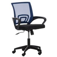 silla de oficina auburn con funda de malla microfibra azul 50x62x84 cm clp
