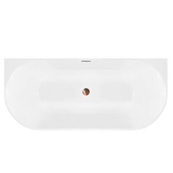 Bañera Mural Rea Capri Slim 150 Tapa Negra, White 150 X 74,5 X 58 Cm