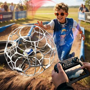 4DRC V51 Fútbol Volador WiFi FPV con Controlador de Pantalla LCD de 4.5 pulgadas Cámara HD Modo Tortuga Flotación Óptica