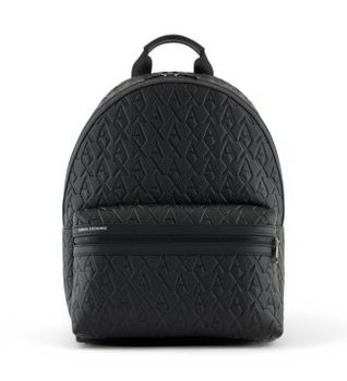 A|X Armani Exchange para hombre. XM000237AF12133UC001 Mochila con logotipo de tejido técnico liso Liam negro (OSFA), Casual, Poliéster