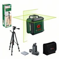 bosch home and garden nivel laser de lineas cruzadas universallevel 360 con tripode premium  pinza universal mm 3lineas en vertical horizontalincl 360 para alineacion por toda estancia