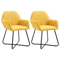 sillas de comedor 2 unidades tela amarillo vidaxl